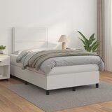  s oprugama i madracem bijeli 120x200 cm od umjetne kože | shoptok.hr