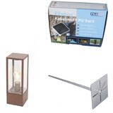 QAZQA Industrijska stoječa zunanja svetilka rjasto rjava 40 cm IP44 - Charlois | Shoptok.si