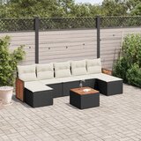  The Living Store Vrtna sedežna garnitura 8-delna z blazinami črn poli ratan - Vrtna Sedežna Garniture, (21478565) | Shoptok.si