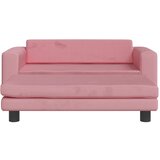  Dječja fotelja s tabureom ružičasta 100 x 50 x 30 cm baršunasta | shoptok.hr