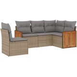 vidaXL 5-dijelni vrtni set sofa s jastucima bež od poliratana | shoptok.hr