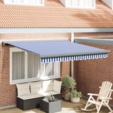 vidaXL Manualna Retraktabilna Tenda Plava i Bijela 300x250 cm Cijene
