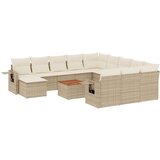 Maison Chic Seti vrtnega pohištva - Vrtna garnitura - Vrtni pohištvo set 13-delna z blazinami bež poli ratan, (21809852) | Shoptok.si