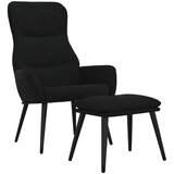  Stolica za opuštanje sa stolcem crni od tkanine | shoptok.hr
