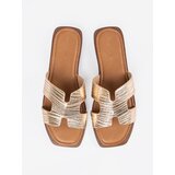 Sergio Leone Gold flip-flops with a square toe | Shoptok.si