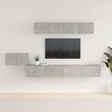  5-dijelni set TV ormarića siva betona konstruirano drvo | shoptok.hr