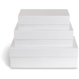 Bigso Bele kartonaste dekorativne škatle za shranjevanje v kompletu 3 ks s pokrovom 42,5x29,5x13 cm Kian Paper Laminate – Cene