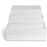 Bele kartonaste dekorativne škatle za shranjevanje v kompletu 3 ks s pokrovom 42,5x29,5x13 cm Kian Paper Laminate –