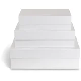 Bijele kartonske kutije za pohranu u setu 3 kom s poklopcem/dekorativne 42,5x29,5x13 cm Kian Paper Laminate –