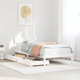 vidaXL Posteljni okvir brez vzmetnice bel 90x200 cm trdna borovina Cene