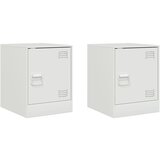 Furnova Nočna omarica 2 kosa bela 34,5x39x44 cm jeklo, (21926787) | Shoptok.si