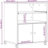 vidaXL Stojalo za tiskalnik s kolesi siva sonoma 60x48x74 cm | Shoptok.si