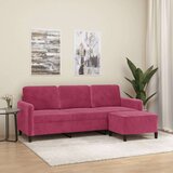 vidaXL Trosed s stolčkom za noge vinsko rdeč 180 cm žamet, (20925966) | Shoptok.si