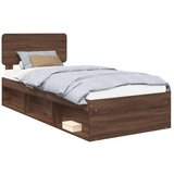  Okvir za krevet s uzglavljem Smeđi hrast 100 x 200 cm | shoptok.hr