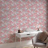  Tapeta - Pastel birds – a delicate pattern of white and grey herons on a light pink background 50x1000 Premium | shoptok.hr
