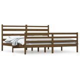 Furnova Posteljni okvir iz trdne borovine 200x200 cm medeno rjav, (21941755) | Shoptok.si