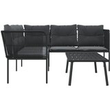  Set vrtnih sofa s jastucima crni od čelika i tekstilena | shoptok.hr