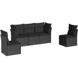 The Living Store Vrtna sedežna garnitura 5-delna z blazinami črn poli ratan - Vrtna Sedežna Garniture, (21453072) | Shoptok.si
