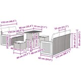 Sjedeća garnitura za vrt 8 kom. 8-Broj sjedala Crna i Krema 90 x 55 x 71 cm | Shoptok.si