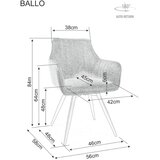  Stolica BALLO - tkanina tamno siva | shoptok.hr