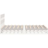 vidaXL Posteljni okvir brez vzmetnice bel 135x190 cm trdna borovina | Shoptok.si