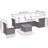  7-dijelni set vrtnih sofa od poliratana s jastucima sivi | shoptok.hr