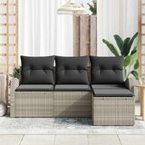  Set sofe s jastukom s pohranom 4 pcs Svijetlo siva poliratan | shoptok.hr