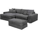 Livetastic KOTNA GARNITURA S POSTELJNO F, antracit tekstil | Shoptok.si