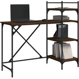  Stol za računalo s policama smeđa boja hrasta 120 x 47 x 109cm | Eponuda.com