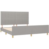  Posteljni okvir z vzglavjem svetlo siv 160x200 cm blago, (20907279) | Shoptok.si