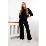 Kesi Włoski Punto set blouse + wide-leg pants black Cijene