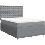 Krevet box spring s madracem svjetlosivi 140x200 cm od tkanine Slike