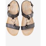 GOODIN Women's black sandals with a snakeskin motif | Shoptok.si