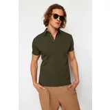 Trendyol Khaki Men's Regular/Normal Cut Textured Polo Collar T-shirt