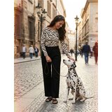 Sinsay Viskozna bluza s dugim rukavima u zebra uzorku | shoptok.hr