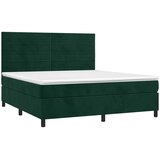  Krevet box spring s madracem LED tamnozeleni 180x200 cm baršun | shoptok.hr