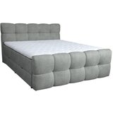 Hom`in POSTELJA Z VZMETNICO 180 cm x 200 cm , les, tekstil, leseni material svetlo siva | Shoptok.si