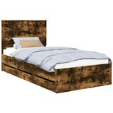  Konstrukcija postelje s predalom Dimljeni oreh 100 x 200 cm, (5000121602) | Shoptok.si