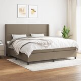 The Living Store Box spring postelja z vzmetnico taupe 200x200 cm blago - Box Spring Postelja, (21512286) Cene