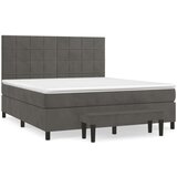  S oprugama i madracem tamnosivi 160x200 cm baršunasti | shoptok.hr