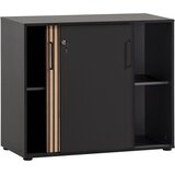 MID.YOU Arhivska Omara Hank, Črna, Barva Hrasta | Shoptok.si