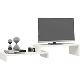 vidaXL Stalak za monitor bijeli (52-101) x 22 x 14 cm masivna borovina | shoptok.hr