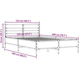  Okvir kreveta boja hrasta 120x200 cm konstruirano drvo i metal | shoptok.hr