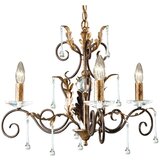 Elstead Lighting Elstead Amarilli Lestenec 3 svetlo bronast, zlat cvetlični listni dizajn, E14, (22094584) | Shoptok.si