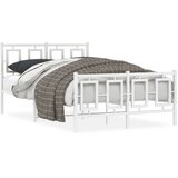  Metalni okvir kreveta uzglavlje i podnožje bijeli 120x190 cm | shoptok.hr