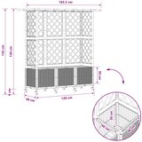  Povišeni krevet s mrežom i krovom Siva 163,5 x 40 x 142 cm PP | shoptok.hr