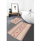 Mila Home Crveno-bež tekstilne kupaonske prostirke u setu 2 60x100 cm -