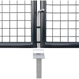 vidaXL Mrežasta vrtna vrata pocinkano jeklo 400x150 cm siva | Shoptok.si