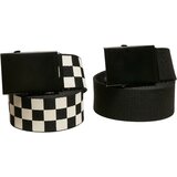 Urban Classics Accessoires Check And Solid Canvas Belt 2-Pack black/offwhite Cene