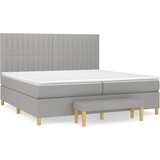 Maison Chic Box spring postelja - Vzmetna postelja z vzmetnico svetlo siva 200x200 cm blago SL663, (21910216) | Shoptok.si
